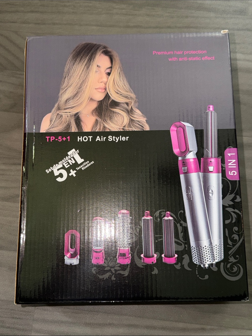 Premium TP-5 In 1 Hot Air Styler - Volumizing, Blow Dry Brush, Curl & Straighten